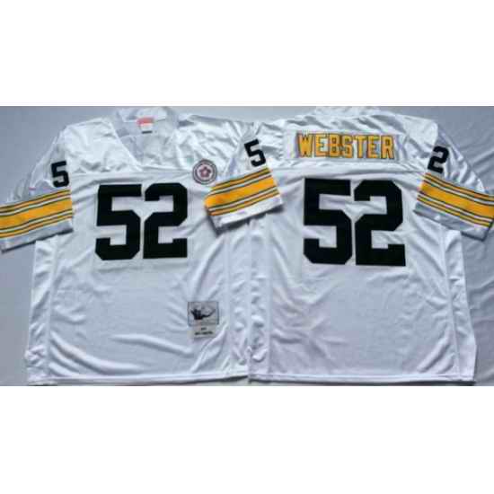 Men Nike Pittsburgh Steelers 52 Mike Webster White M&N Throwback Jersey